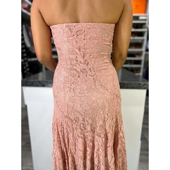 Alexia Admor Pink Lace Strapless Midi Dress $225 - Picture 8 of 11
